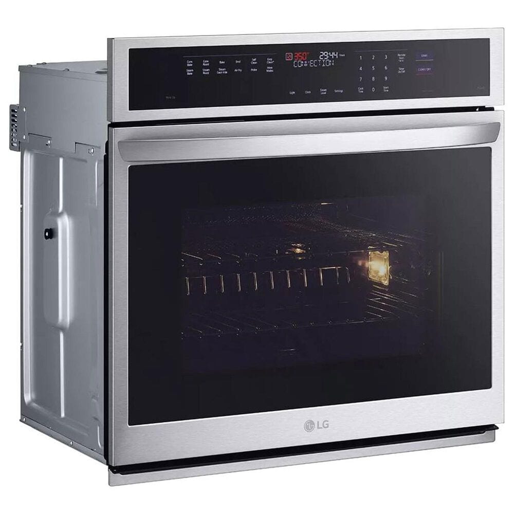 LG 2-Piece Kitchen Package with Print Proof Stainless Steel 4.7 Cu. Ft. Smart Single Wall Oven and Black 30" Electric Cooktop, , large
