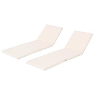 Noble House Jamaica Patio Chaise Cushion in Cream (Set of 2), , large