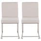 Lumisource Fuji Side Chair with Beige Cushion in Brushed Stainless Steel (Set of 2), , large