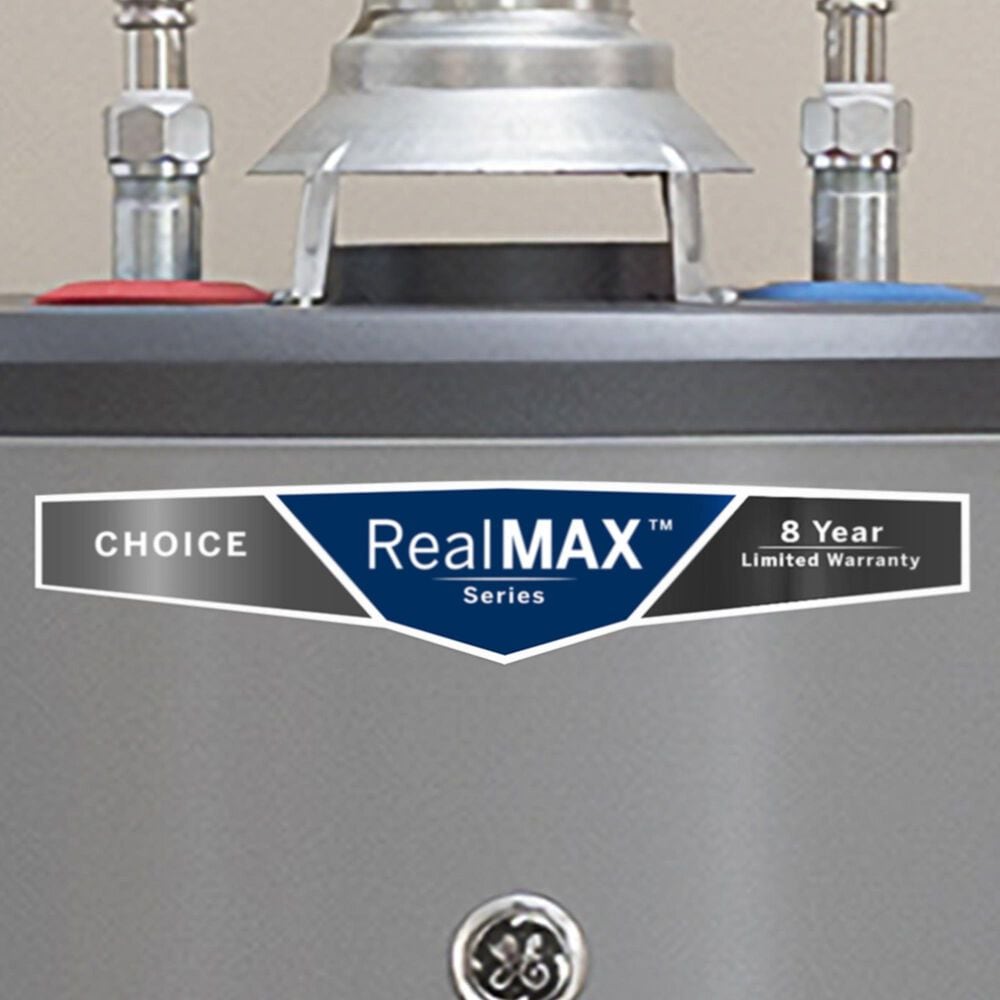 GE Appliances RealMAX Choice 40-Gallon Short Natural Gas Ultra Low-NOx Atmospheric Water Heater in Gray, , large