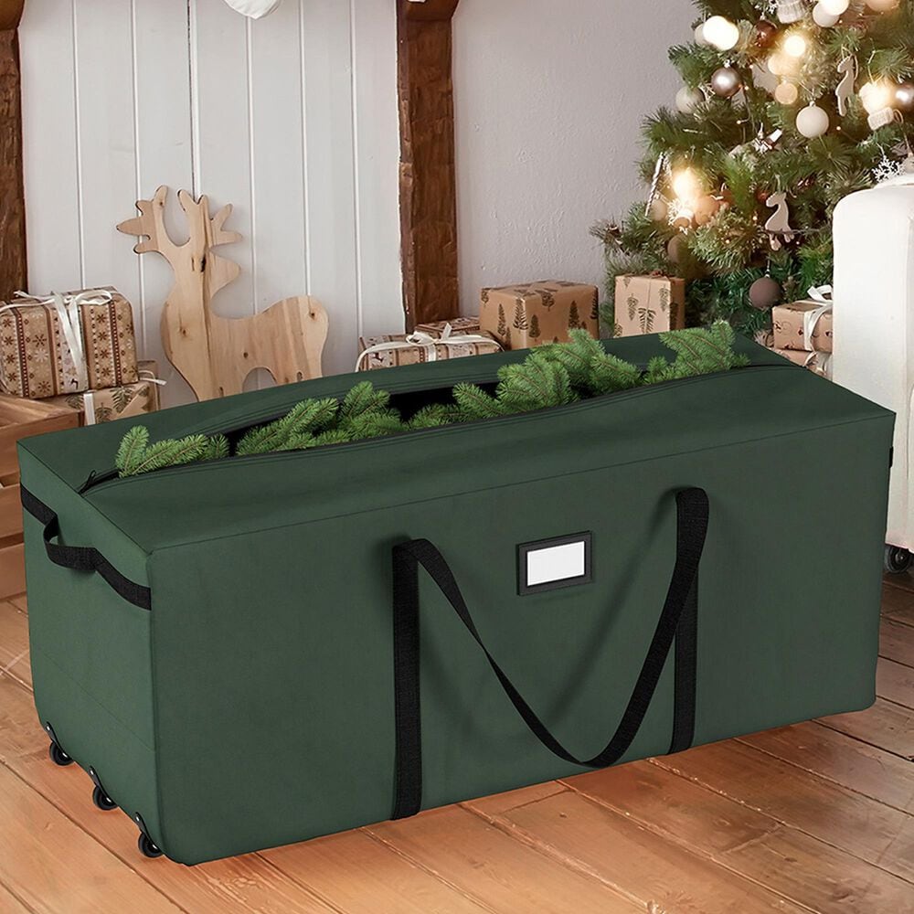 Timberlake 9&#39; Rolling Christmas Tree Storage Bag in Green, , large
