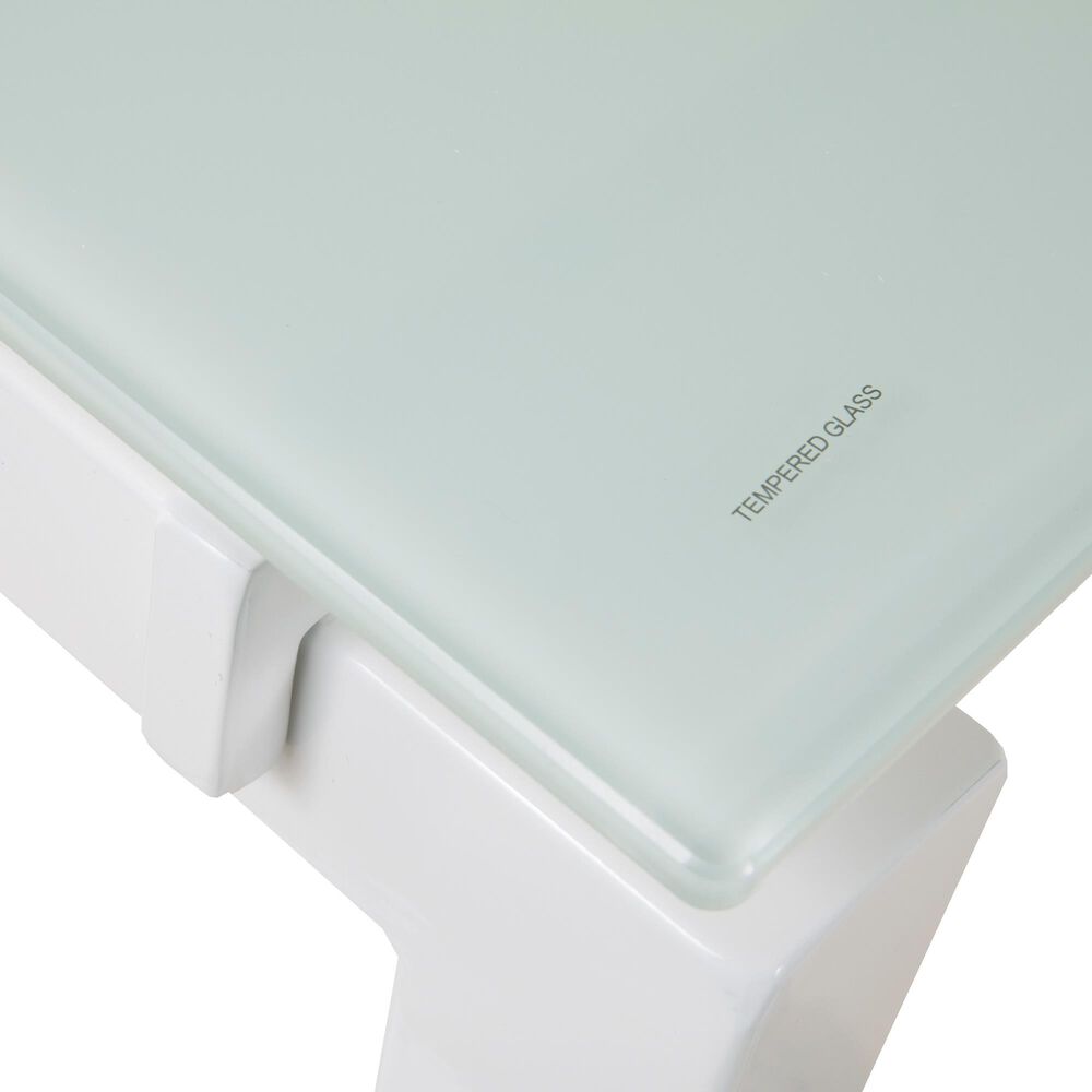 Ashley Baraga 61&quot; L-Desk with Glass Top in White, , large