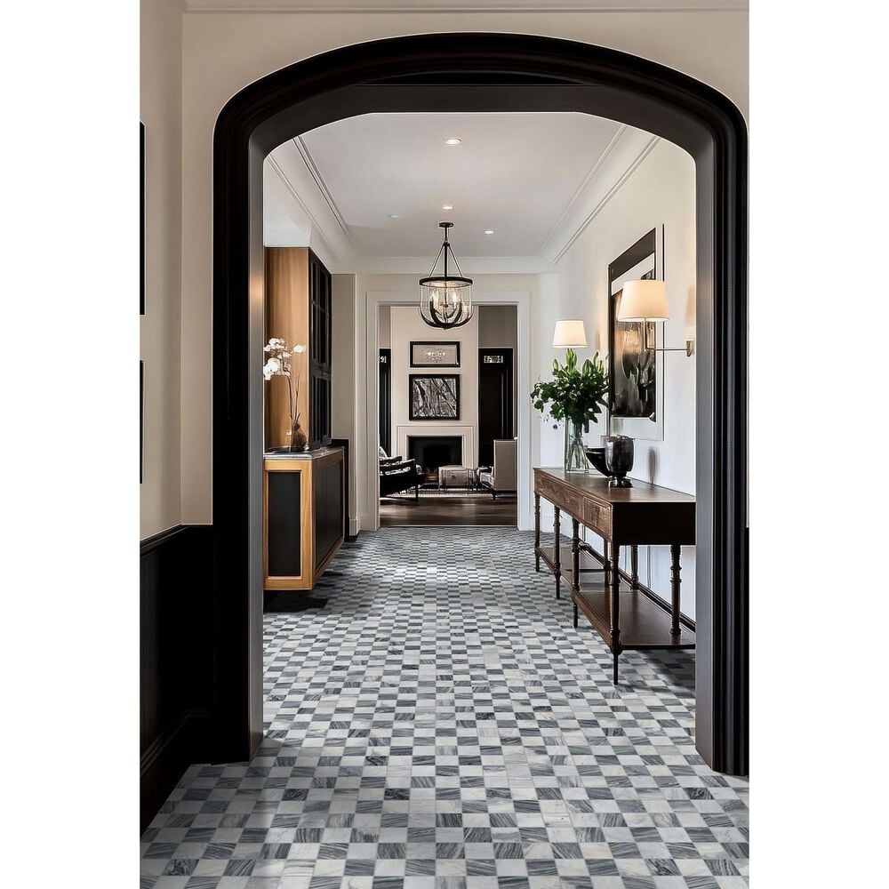 MS International Firenze Blend 3 x 3&quot; Square on 12&quot; x 12&quot; Marble Mosaic Sheet, , large