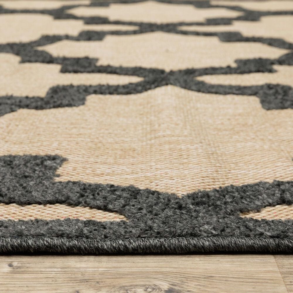 Oriental Weavers Cayman 660N 2&#39;3&quot; x 7&#39;6&quot; Sand/Charcoal Runner, , large