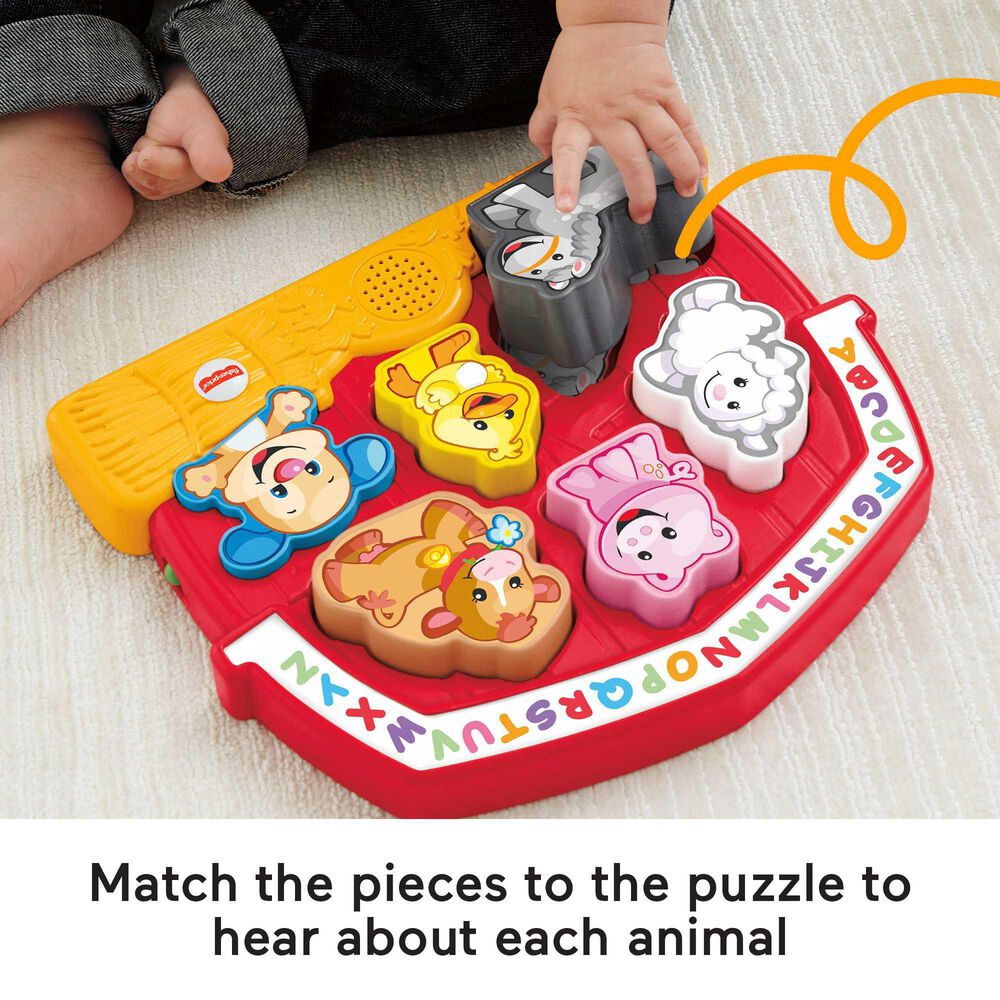 Fisher Price Baby&#39;s Animal Puzzle Shape Sorting Toy with Music and Sounds in Red, , large