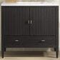 James Martin Vanities Myrrin 36" Vanity in Carbon Oak with 3 cm Arctic Fall Solid Surface Top, , large