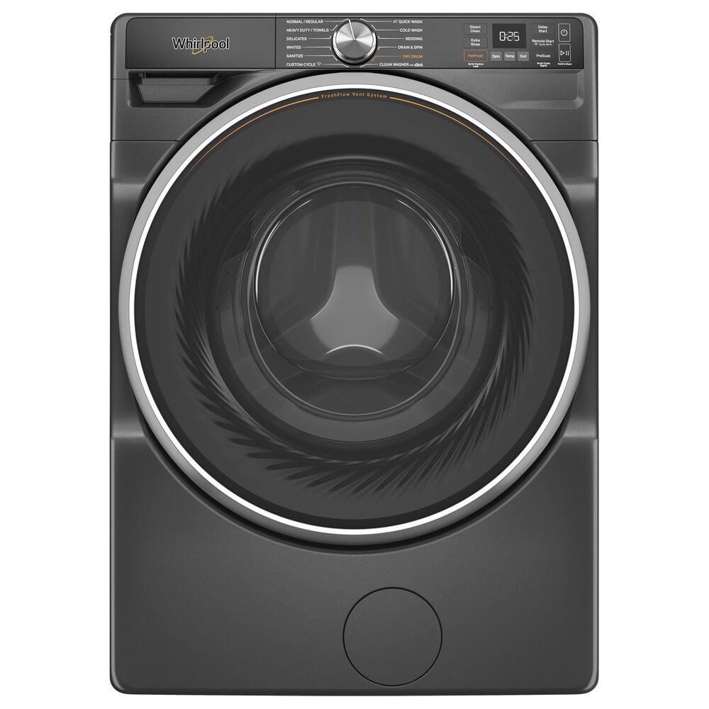 Whirlpool 5.0 Cu. Ft. Smart Front Load Washer and 7.4 Cu. Ft. Smart Gas Dryer Laundry Pair in Volcano Black, , large