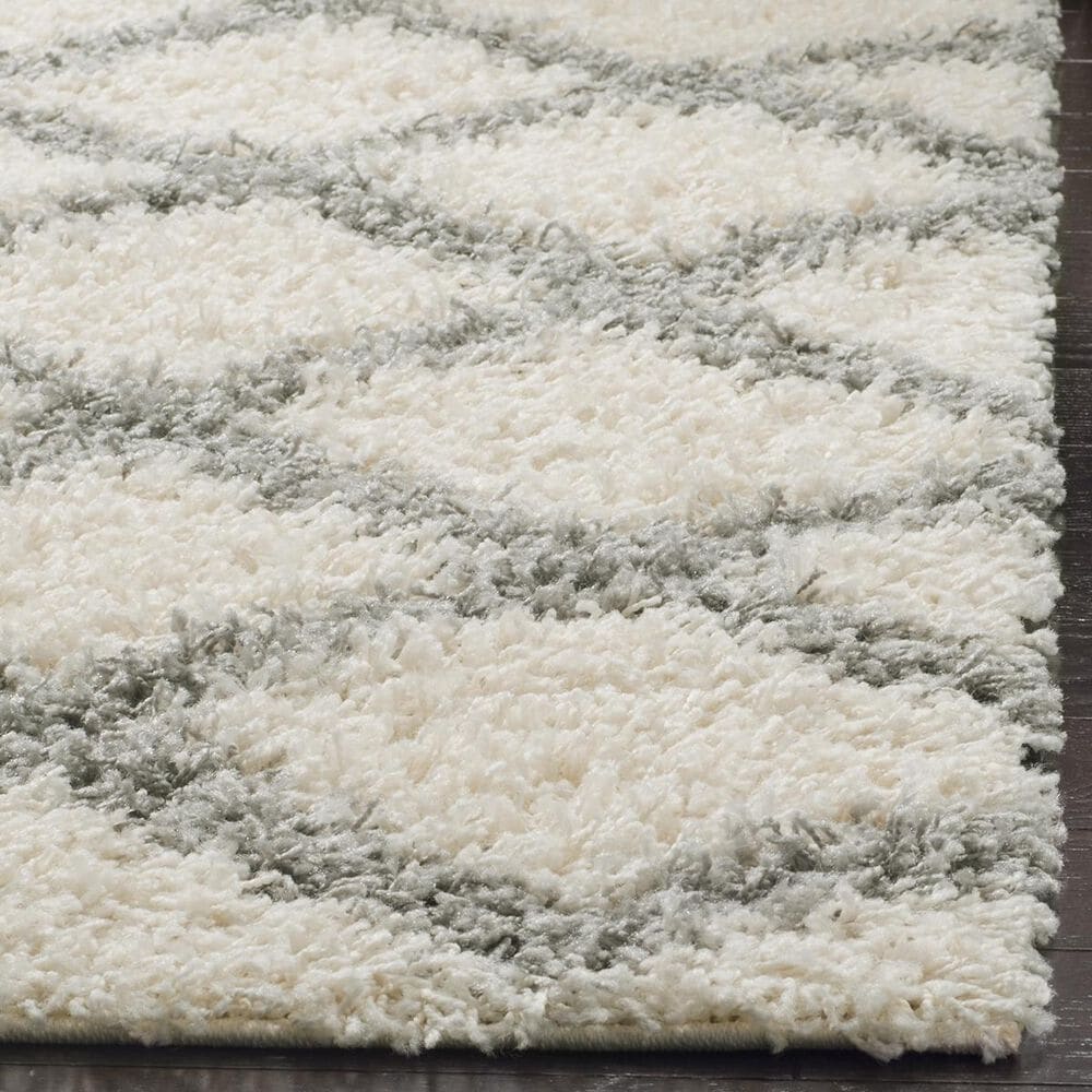 Safavieh Dallas Shag SGD258F-214 2&#39;3&quot; x 14&#39; Ivory/Grey Runner, , large