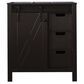 Lexora Home Marsyas 30" Single Bathroom Vanity in Brown with 2 cm White Cultured Marble Top and Rectangular Sink, , large