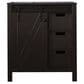 Lexora Home Marsyas 30" Single Bathroom Vanity in Brown with 2 cm White Cultured Marble Top and Rectangular Sink, , large
