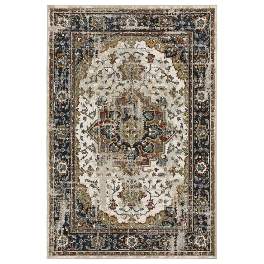 Oriental Weavers Venice Milan 5"3" x 7"3" Beige and Blue Area Rug, , large