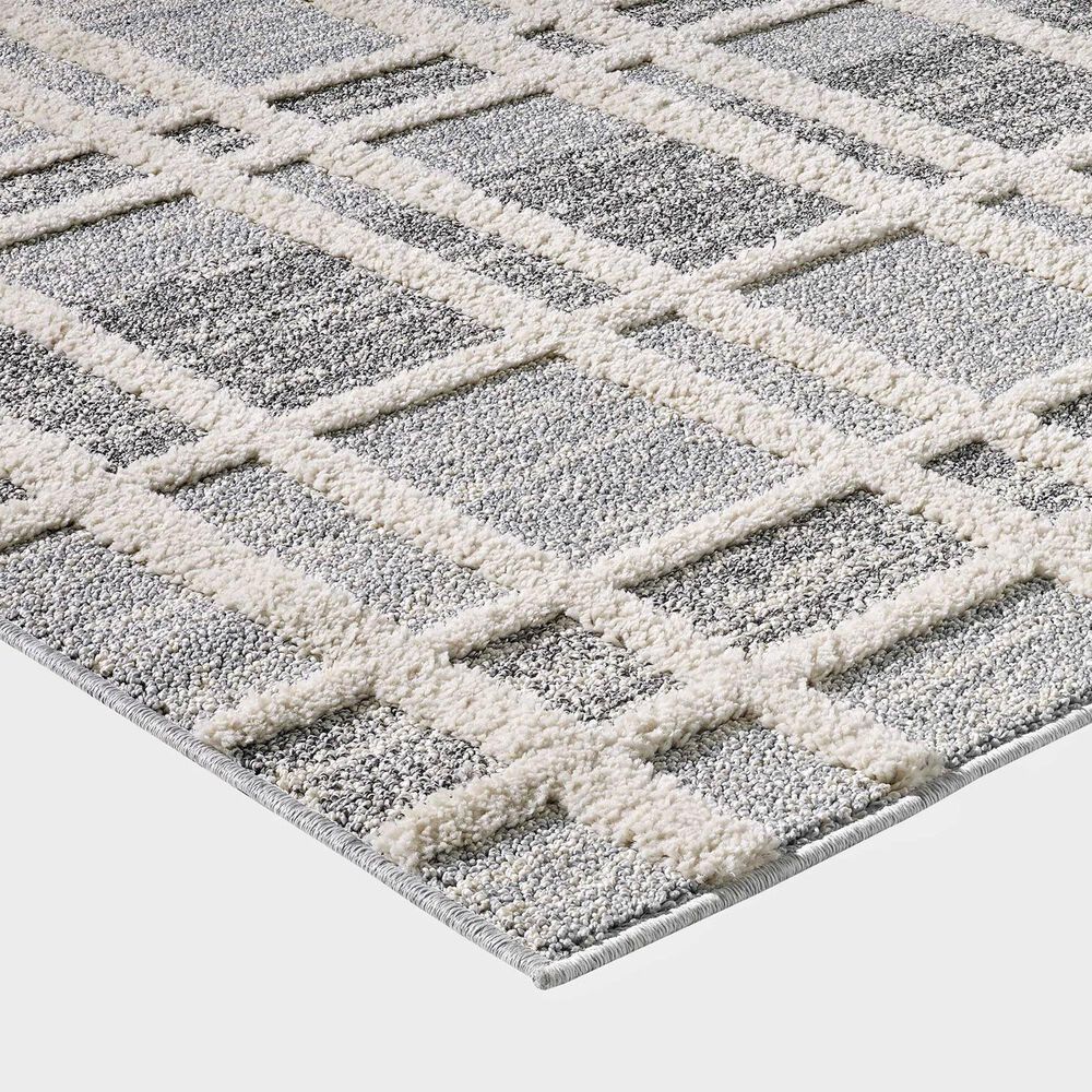 Central Oriental House Aviana Grey and Cream 7&#39;10&quot; x 9&#39;10&quot; Area Rug, , large