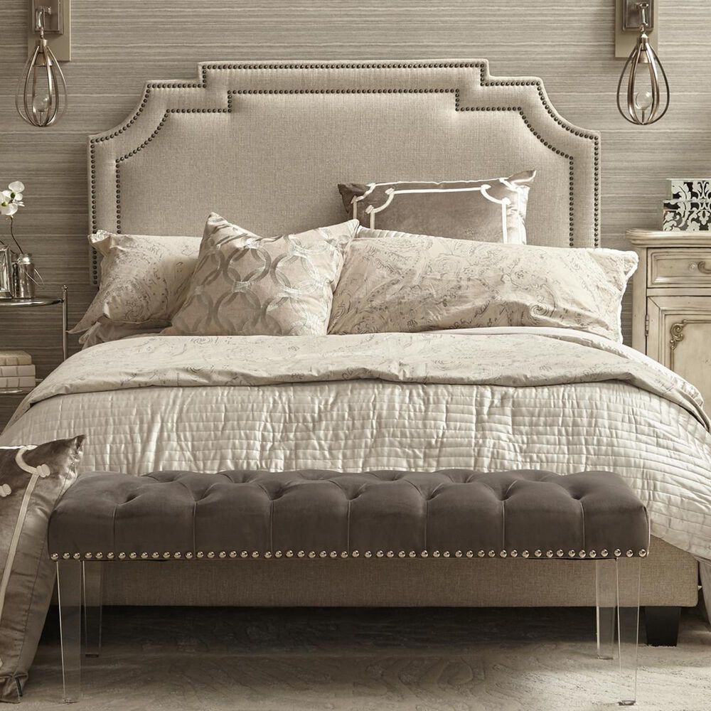 Accentric Approach Accentric Accents Benton Queen All-In-One Upholstered Bed in White, , large