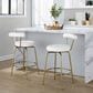 Lumisource Rhonda Swivel Counter Stool with White Cushion in Gold (Set of 2), , large
