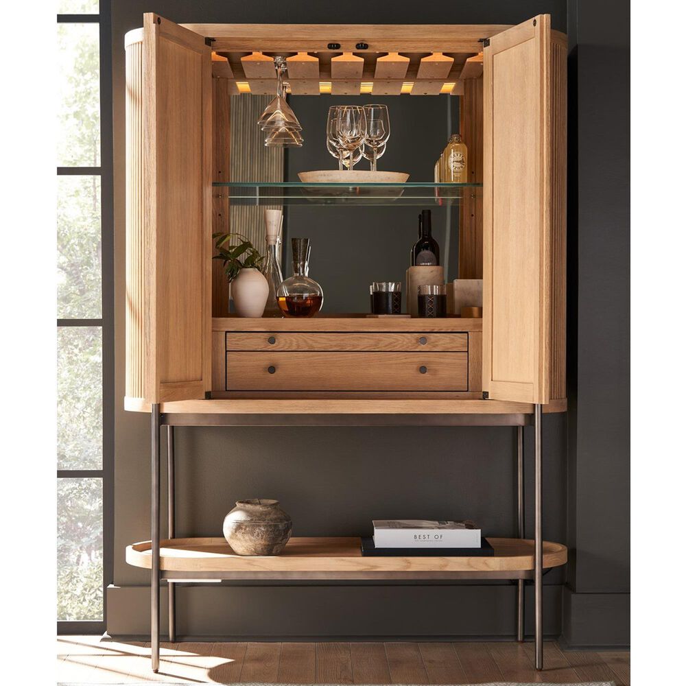 Furniture Worldwide Linnea Bar Cabinet in Natural Oak, , large
