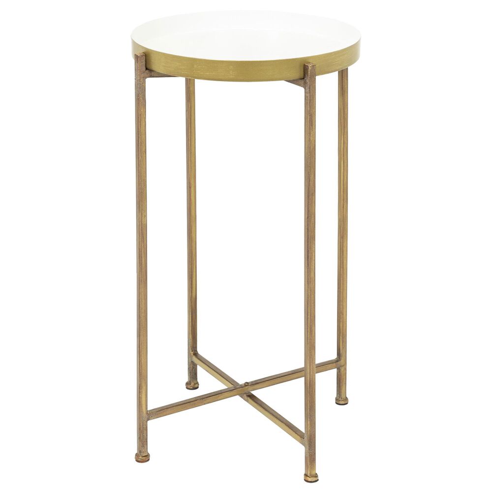 Surya Allenbury End Table in White and Gold, , large