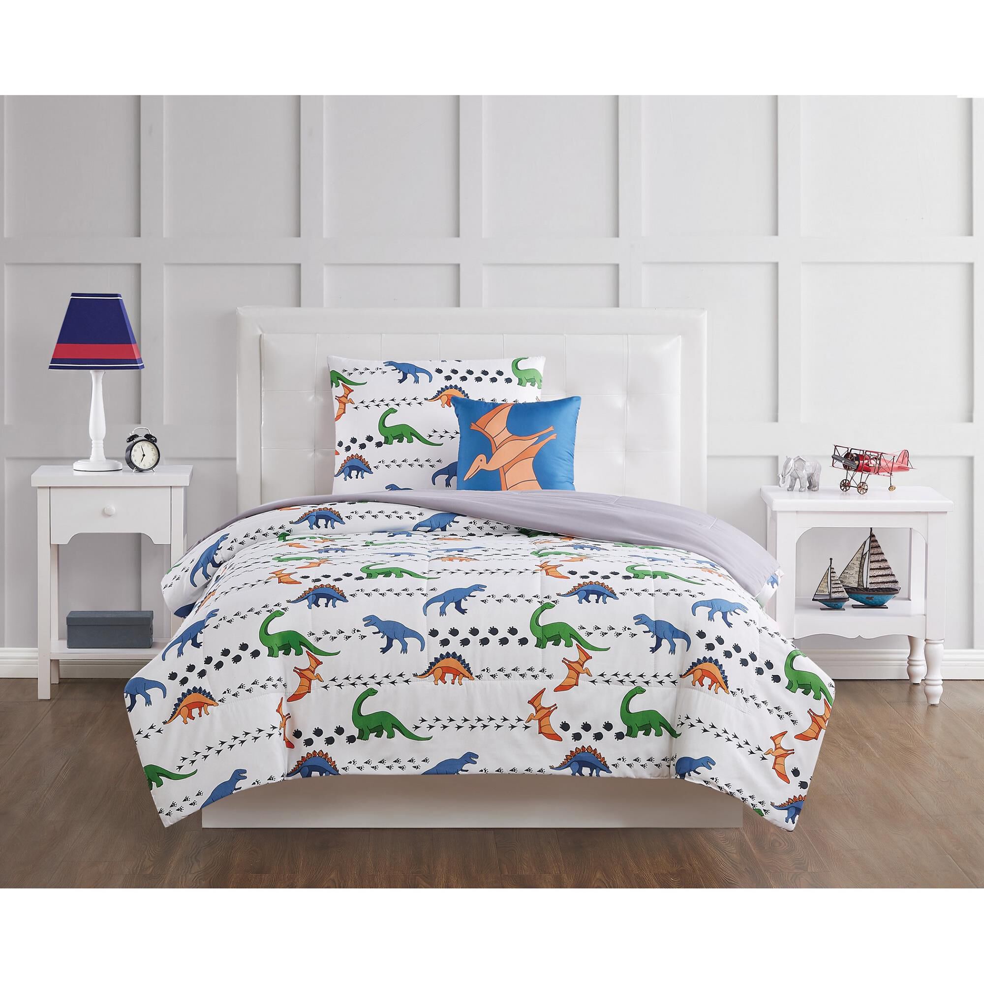 Pem America My World Dino Tracks 3 Piece Twin Quilt Set NFM