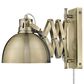 Golden Lighting Hawthorn 1-Light Articulating Wall Sconce in Aged Brass, , large
