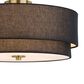 Vaxcel Burnaby 4-Light Semi-Flush Mount with Black Linen Shade in Matte Brass, , large