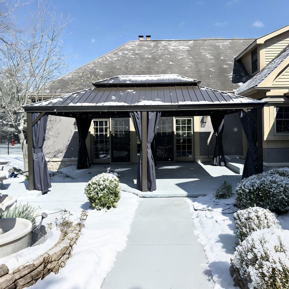 HOMLUX 12' x 20' Hardtop gazebo with double roof in Bronze, , large