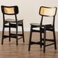 Baxton Studio Tafari Counter Stool in Dark Brown and Natural (Set of 2), , large