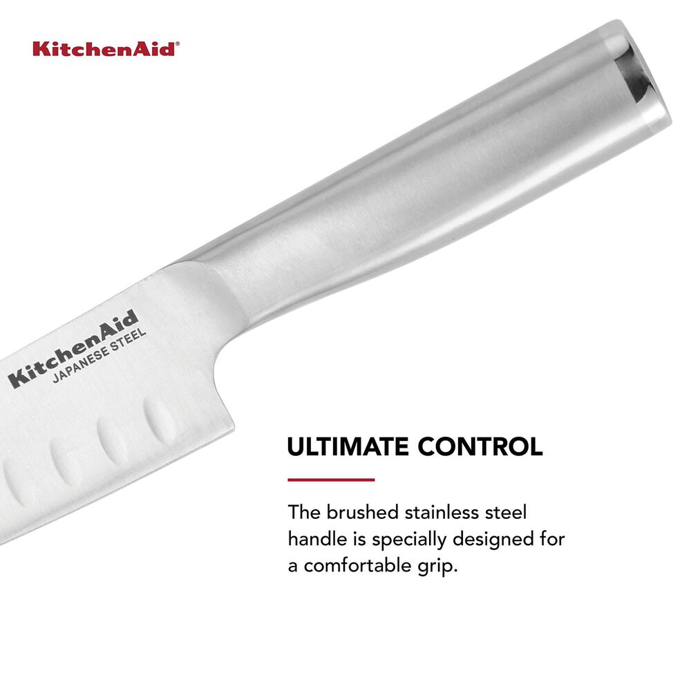 KitchenAid Gourmet 5&quot; Serrated Utility Knife with Blade Cover in Stainless Steel, , large