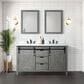 Lexora Home Marsyas 60" Double Bathroom Vanity in Ash Grey with White Quartz Top and Rectangular Sinks, , large