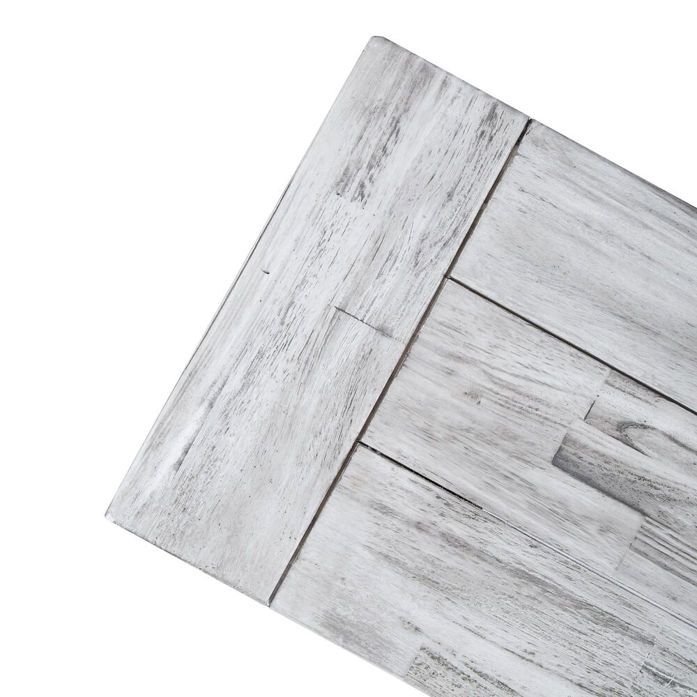 Hearth and Haven 63&quot; Dining Bench in Light Grey Sandblast and Black Rustic, , large