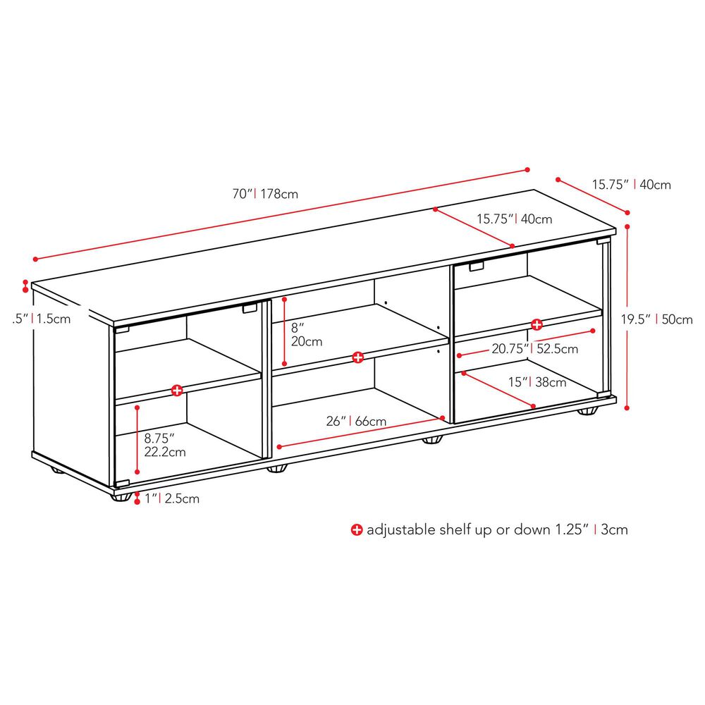 CorLiving Fiji 70&quot; TV Stand in Black, , large