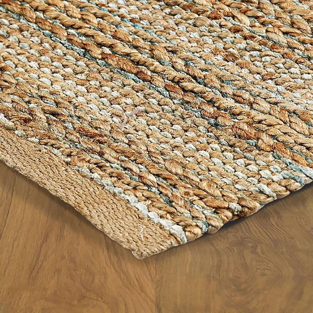 L&amp;R Resources Natural Fiber 10&#39; x 14&#39; Spa Blue Area Rug, , large