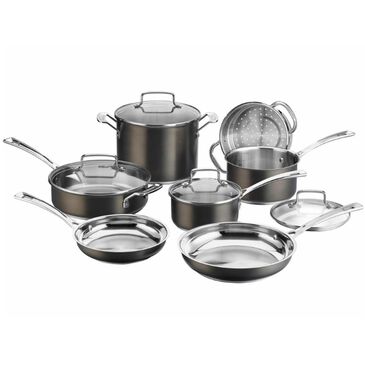 Cuisinart 11-Piece Black Stainless Steel Cookware Set, , large