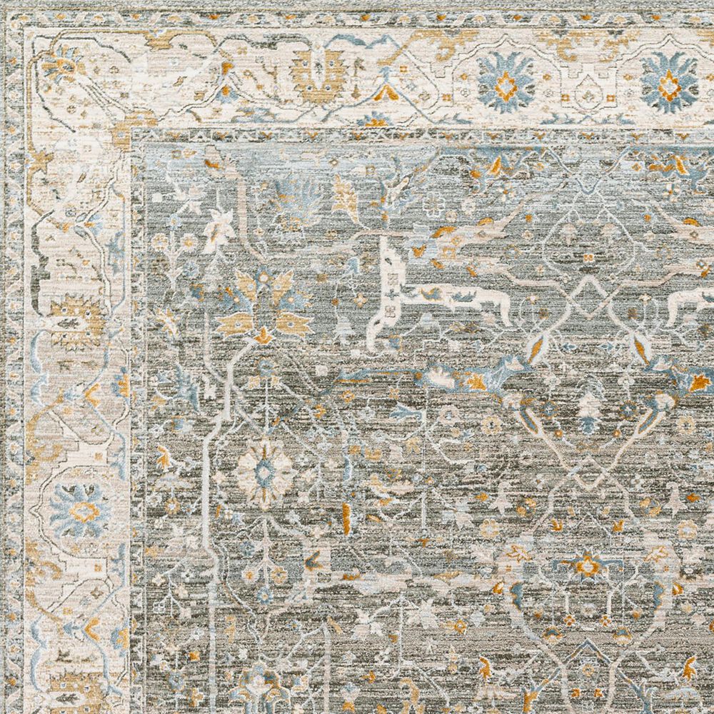 Surya Dresden Deep Teal, Dusty Sage, Taupe, Off-White, Light Gray, Olive and Mustard 2'7" x 10' Runner, , large