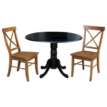 International Concepts 3-Piece Dining Set in Black/Pecan, , large