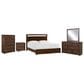 Riva Ridge Modern Loft 5 Piece King Storage Panel Bedroom Set in Brownstone, , large