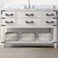 Lexora Home Norwalk 48" Single Bathroom Vanity in White Oak with White Carrara Marble Top and Rectangle Sink, , large