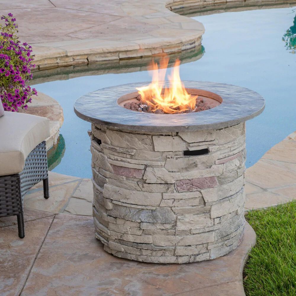 Noble House Seastar Fire Pit in Natural Stone and Grey, , large