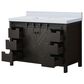 Lexora Home Marsyas 48" Single Bathroom Vanity in Brown with 2 cm White Cultured Marble Top and Rectangular Sink, , large
