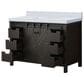 Lexora Home Marsyas 48" Single Bathroom Vanity in Brown with 2 cm White Cultured Marble Top and Rectangular Sink, , large