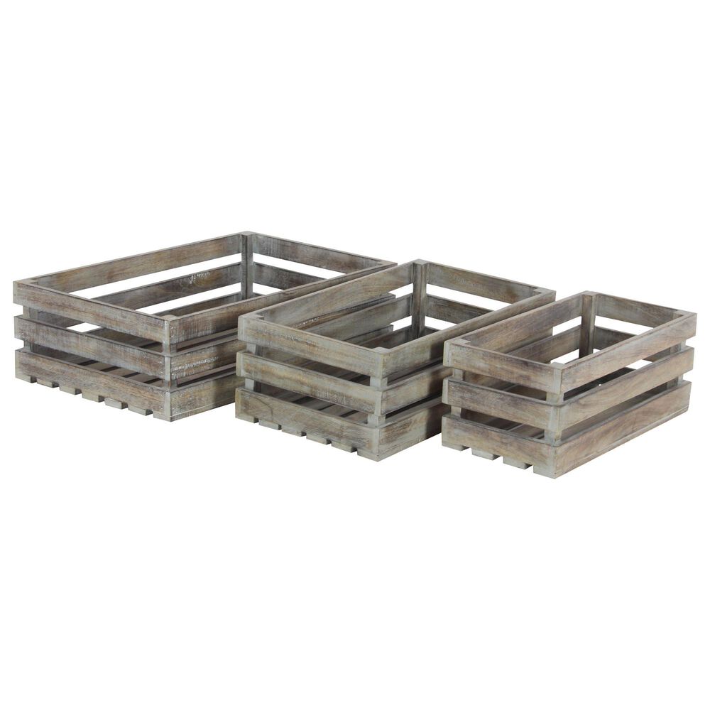 Maple and Jade Assorted Crates in Brown (Set of 3), , large