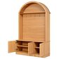 HOMLUX Farmhouse Fabric Arched Top Hall Tree with 5 Metal Hooks and Adjustable Shelves in Natural, , large
