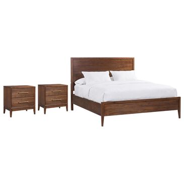 Riva Ridge Jasper 3 Piece King Panel Bedroom Set in Modern Walnut, , large