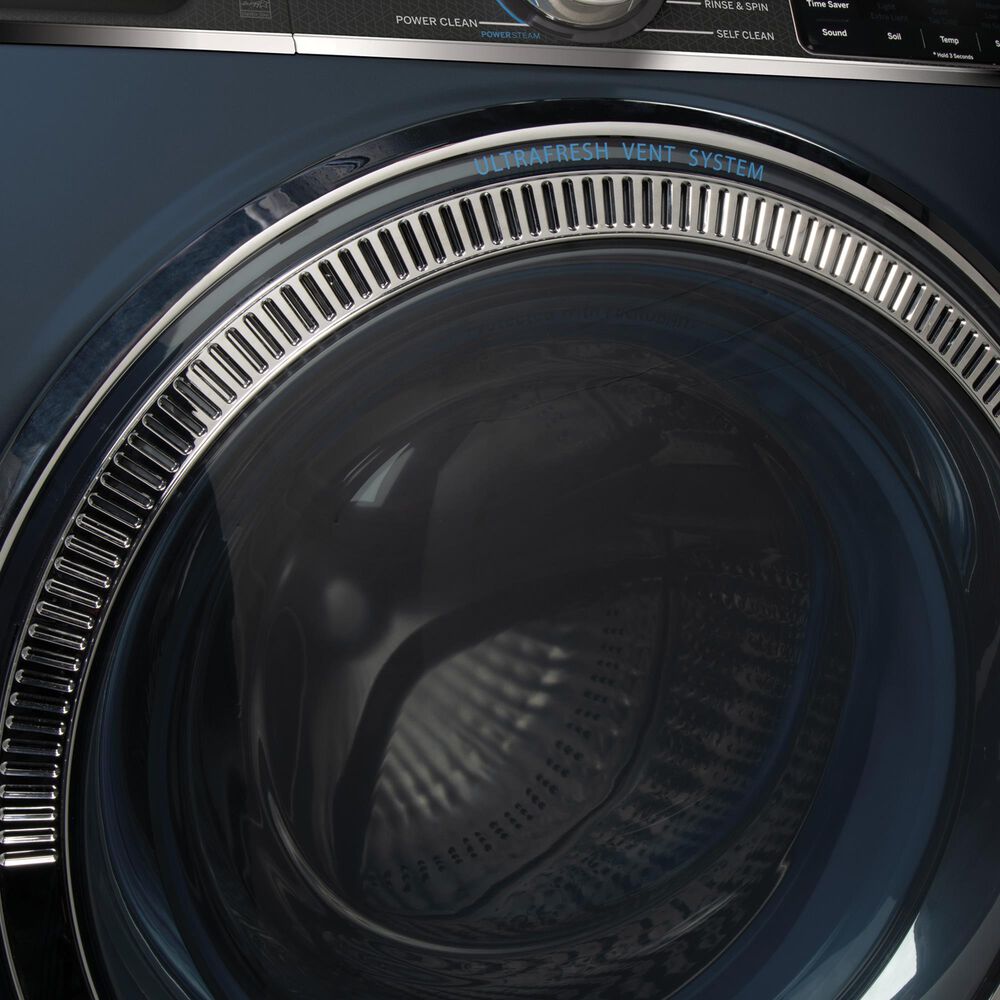 GE Appliances 5 Cu. Ft. Front Load Washer and 7.8 Cu. Ft. Gas Dryer Laundry Pair with Pedestal in Sapphire Blue, , large