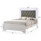 Crown Mark Lyssa Queen Upholstered Panel Bed with LED Lights in Frost, , large