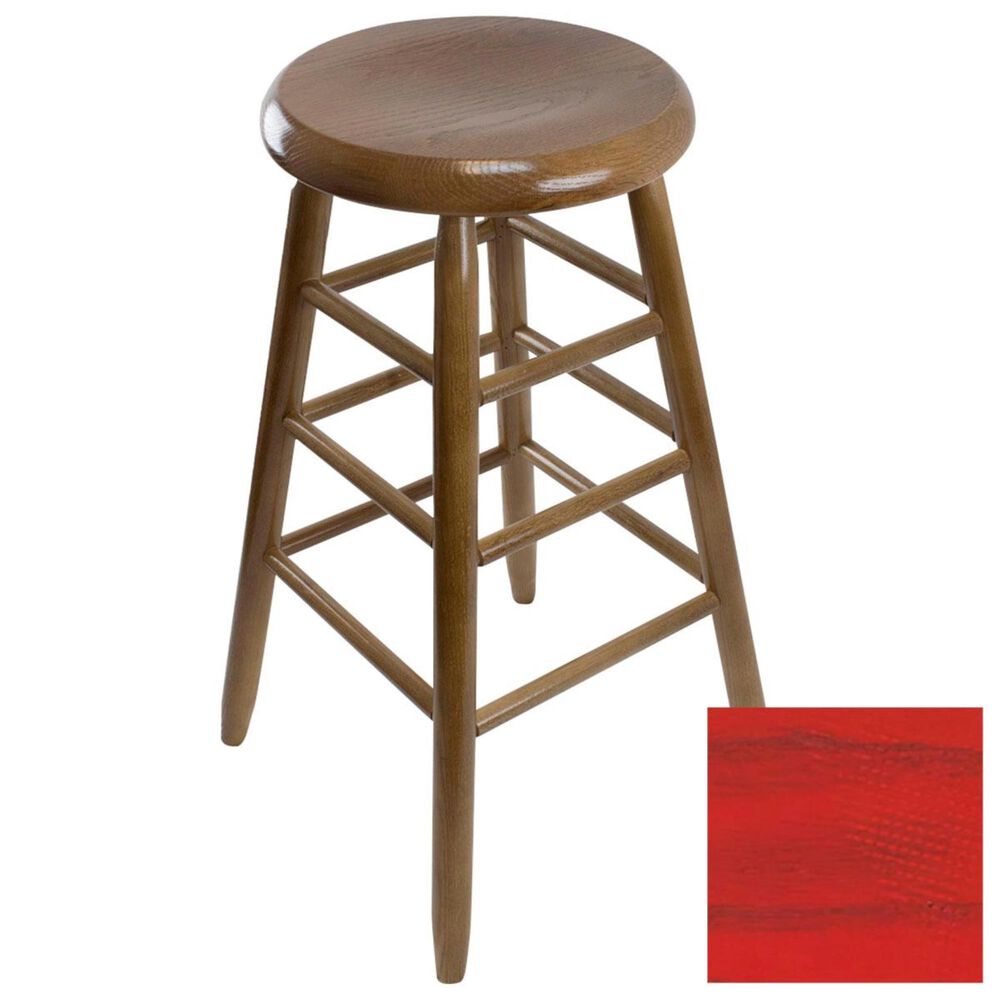 Lakeside Garland Round Barstool in Woodleaf Red, , large