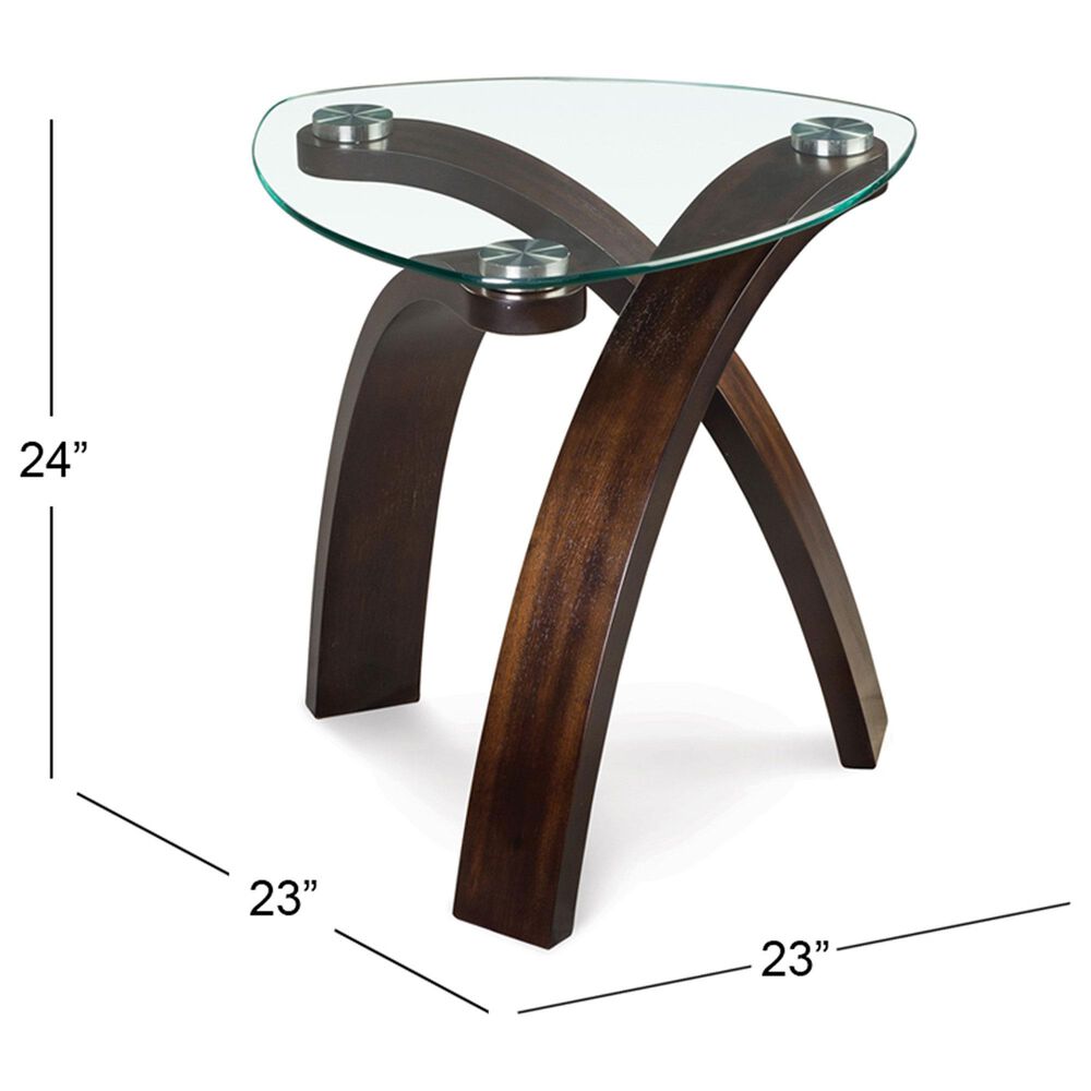 Nicolette Home End Table in Dark Mahogany and Glass, , large