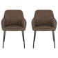 LumiSource Daniella Arm Chair with Espresso Faux Leather Cushion in Black (Set of 2), , large