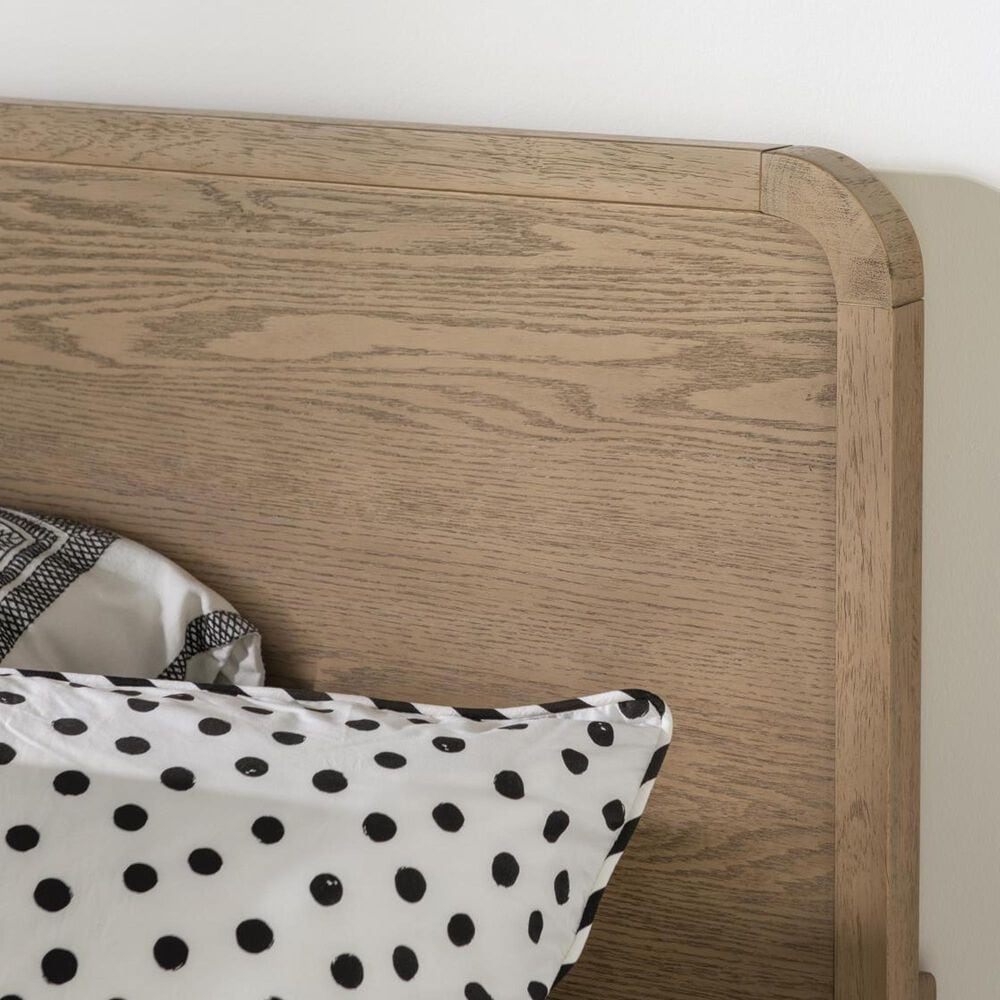 St Claire Home Margot Full Platform Panel Bed in Desert Oak and Cloud White, , large