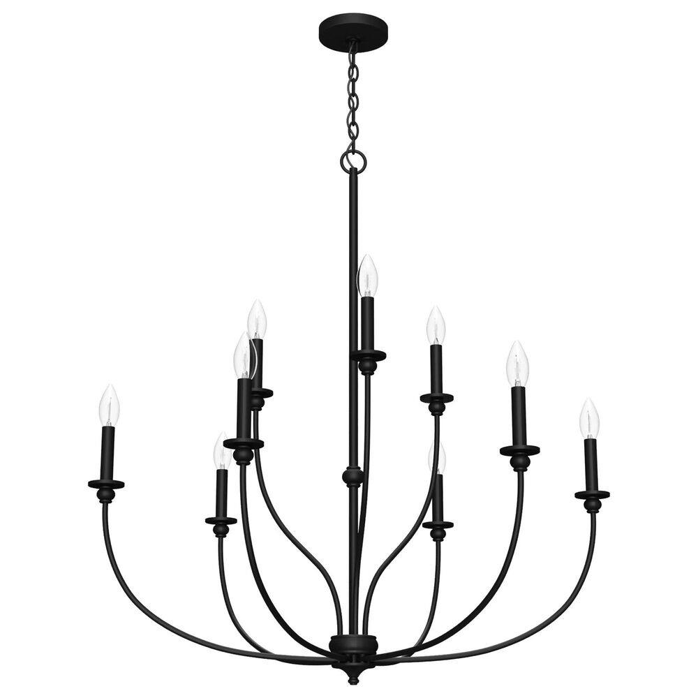 Hunter Southcrest 9-Light Chandelier in Flat Matte Black, , large