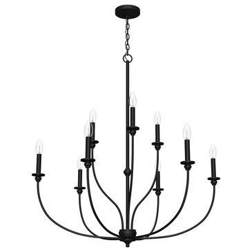Hunter Southcrest 9-Light Chandelier in Flat Matte Black, , large