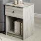 HOMLUX 1-Drawer Modern Nightstand with Knob Handle in French Oak Grey, , large